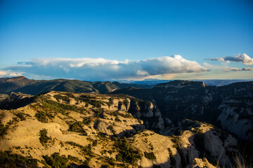 Fototapeta premium Sunset in the mountains of Sant Llorenç de Morunys, Lleida, Spain