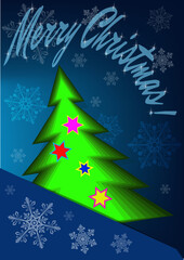 Merry christmas abstract greeting card - vector