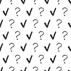 Seamless pattern with hand drawn symbols