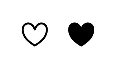 Heart icon. With outline and glyph style