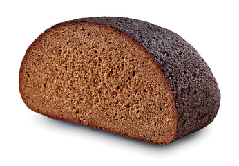 Fresh homemade rye bread isolated on white