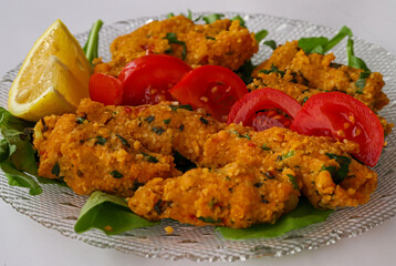 Turkish style lentil patties in plate