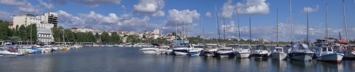 Fototapeta na wymiar Tomis Marina on a sunny day at the Black Sea