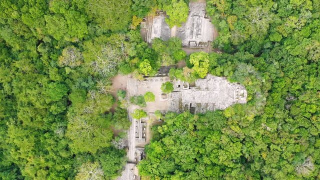 Aerial view of Coba Ruins in Quintana Roo, Mexico.