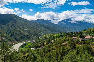Fototapeta na wymiar Beautiful country side in Bhutan