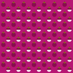 Mangosteen seamless pattern background.Colorful wallpaper vector illustration and good for printing