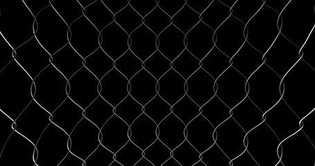 Render with mesh fence on black background