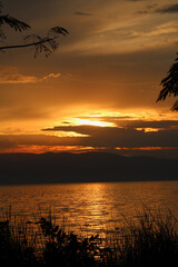 Fototapeta na wymiar Sunset over Lake Chapala in Mexico