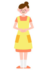 ポーズをとっている主婦の女性