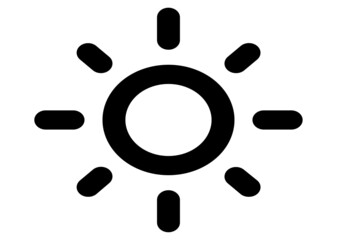 Sun Icon, Intensity Setting Vector Art Illustration