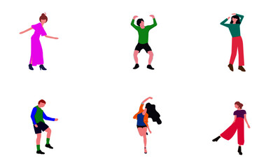 Fototapeta na wymiar Dancing People vector illustrations.