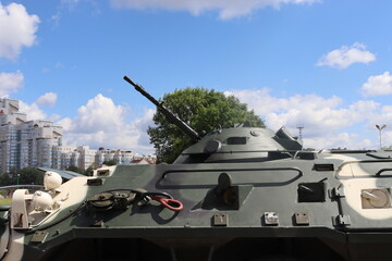 military trucks with army at Minsk street