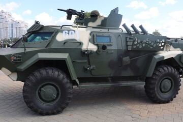 military trucks with army at Minsk street