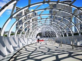 Webb Bridge in the Docklands area of Melbourne - is a pedestrian and cycle bridge over the Yarra River.
