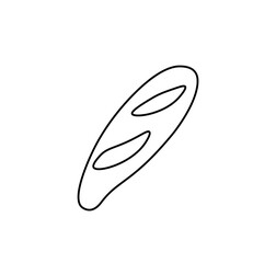 Vector croissant with a black line. Simple food and cooking illustration in doodle style on a white isolated background hand drawn. Design for social networks,web,advertising,banners,menus,recipes.