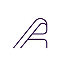 Obraz premium Letter A in purple. Abstract and fully editable stroke