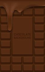 Chocolate bar template background with place for text