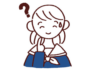 困った顔をする女の子 はてなマーク