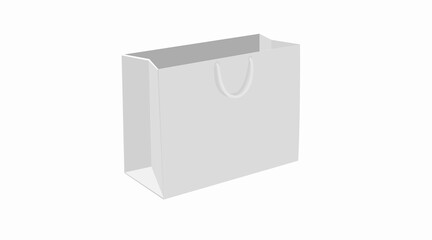 Vector Isolated Illustration of a White Shopping Bag