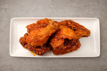 Spice chicken on white background