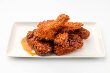 Spice chicken on white background