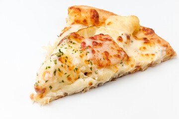 Potato pizza on white background