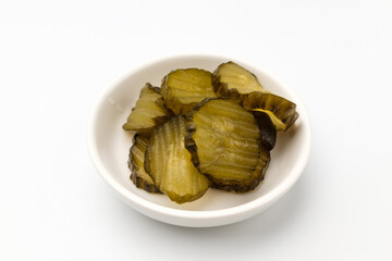 Pickle cucumber on white background