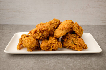 Fried chicken on white background