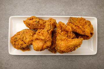 Fried chicken on white background