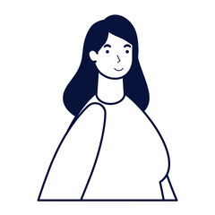 young woman casual avatar character