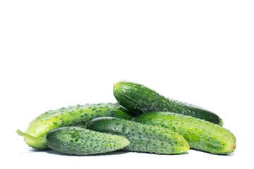 fresh cucumbers isolated on white.