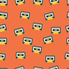 cute hand drawn icon wallpaper. technology. game, camera, console, cassette.