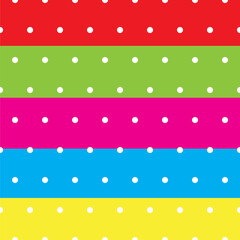 Polka dot pattern white circles on colorful background. Simple pattern for fabric, textile, wrapper paper. Modern graphic white and black texture design.