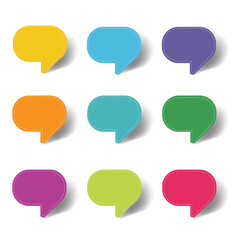 Speech Bubble set Isolated White Background With Gradient Mesh, Vector Illustration