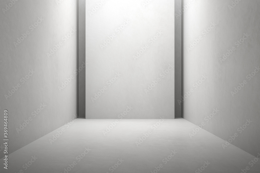 Poster Abstract architecture space, Empty interior with concrete wall. 3d render.