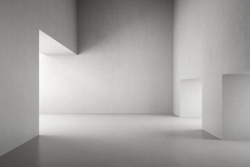 Abstract architecture space, Empty interior with concrete wall. 3d render.