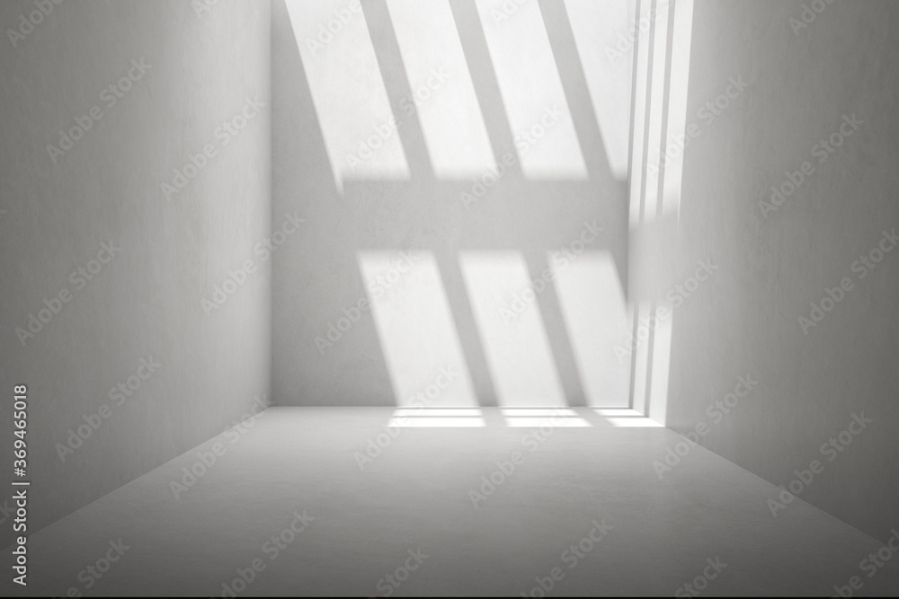 Poster Abstract architecture space, Empty interior with concrete wall. 3d render.
