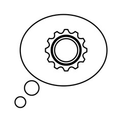 speech bubble with gear isolated icon