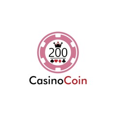 Casino coin logo design for casino business, gamble, card game, speculate, etc