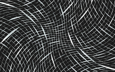 Stylish geometric background from an abstract white pattern. Vector graphics on a black background.