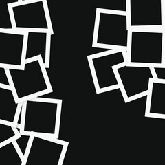 square photo frames on a bright background