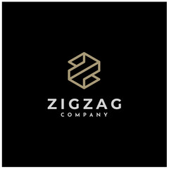Initial Letter Z Zigzag classic logo, luxury elegant gold golden hexagon monogram symbol