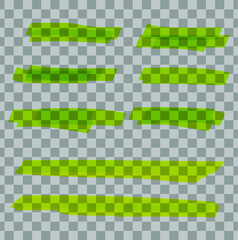 Set of colored strokes markers. Vector highlight brush lines. Hand drawing sketch underlined, stripes. Elements on an isolated transparent background.
