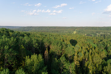 Morning landscape from an air balloon
