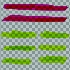 Set of colored strokes markers. Vector highlight brush lines. Hand drawing sketch underlined, stripes. Elements on an isolated transparent background.
