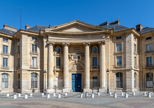 Paris, France - May 31 2020: Law Faculty building of Sorbonne (Faculte de Droit), University of Paris