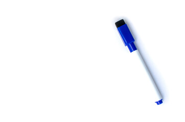 Blue marker isolated item on white background