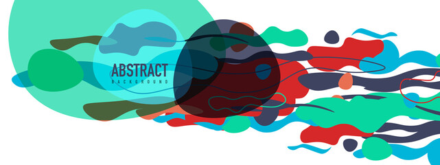Trendy liquid style shapes abstract design, dynamic vector background for placards, brochures, posters, web landing pages, covers or banners
