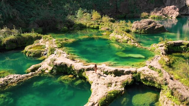 Aerial view of El Salto waterfalls in San Luis Potosi, Mexico.