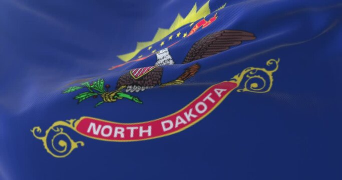 Flag of american state of North Dakota, region of the United States. Loop